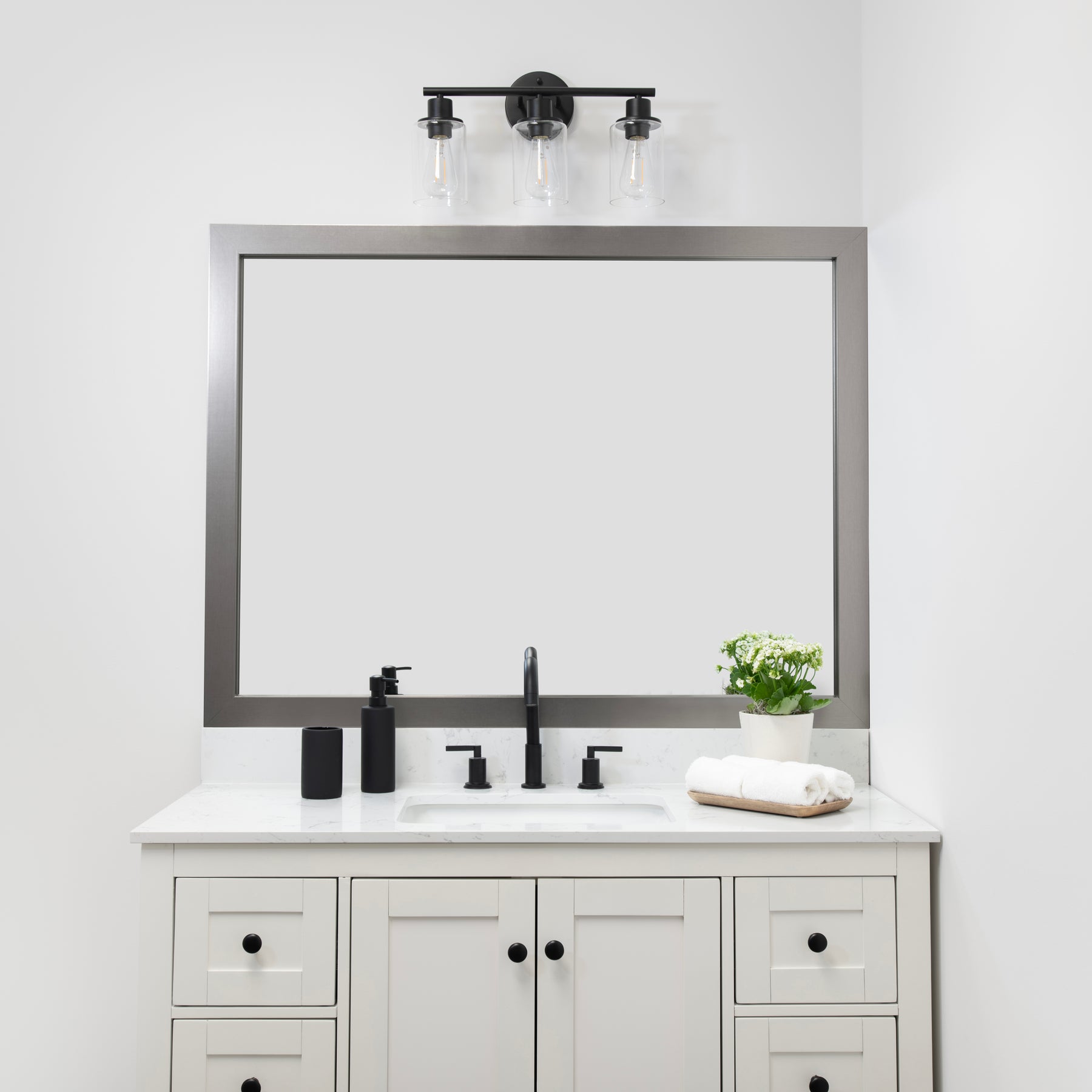 Worcester Mirror Frame Kit - A DIY Framing Kit for MIRRORS. Mirror Not Included Latitude Run Finish: Satin Nickel, Size: 49 x 37
