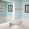 Acadia Dove White Frame in Blue Bathroom