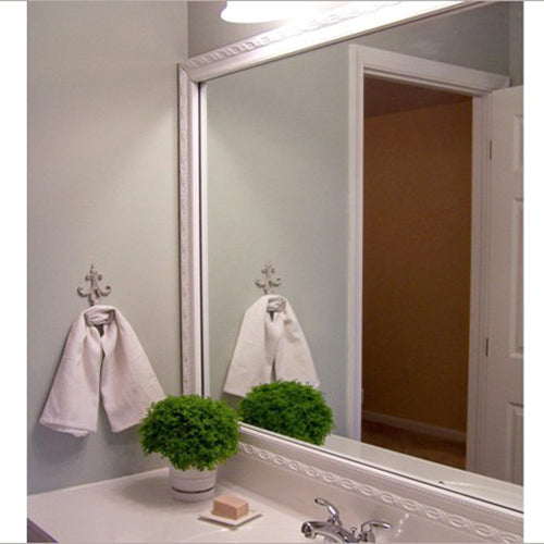 White DIY Bathroom Mirror Frame Kits