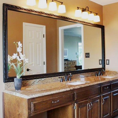 Oiled Bronze Custom Bathroom Mirror Framing