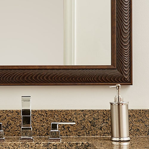Rustic Bronze Bathroom Wall Mirror Framing