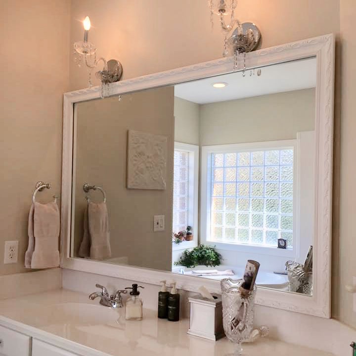 White Mirror Frames  DIY White Bathroom Mirror Frame Ideas