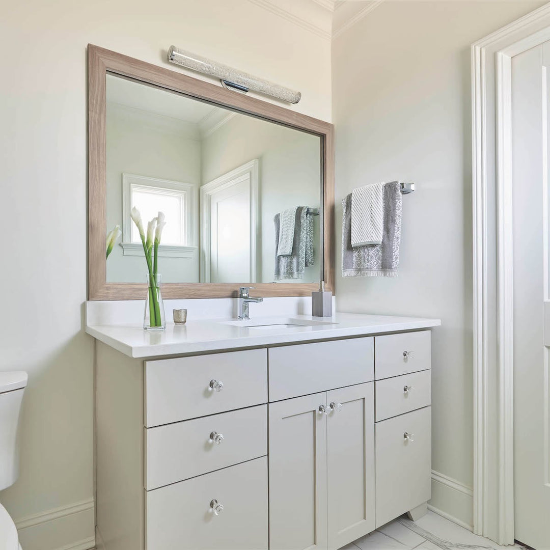 Coastal Weathered Grey Framed Bathroom Vanity Mirror