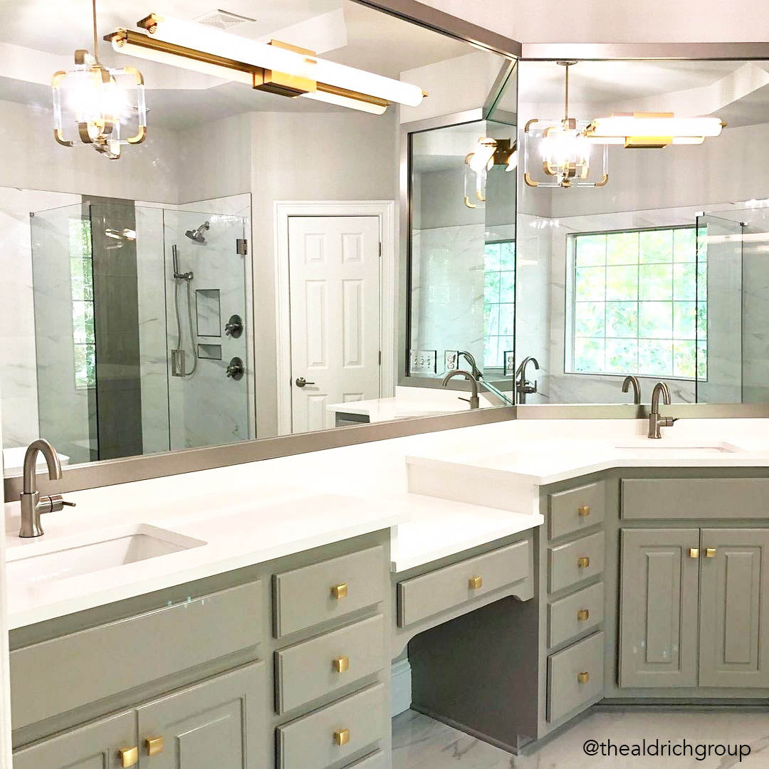 Highline Slim Satin Nickel Mirror Frame MirrorMate