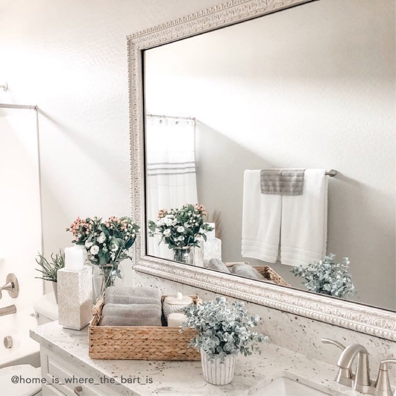 White Mirror Frames  DIY White Bathroom Mirror Frame Ideas – MirrorMate
