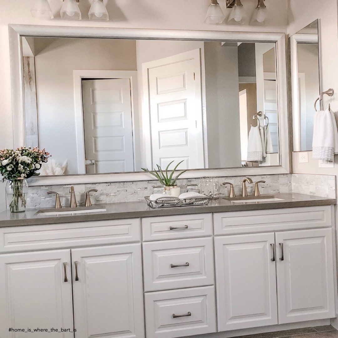 Elegant Silver Bathroom Mirror Mirror Frame